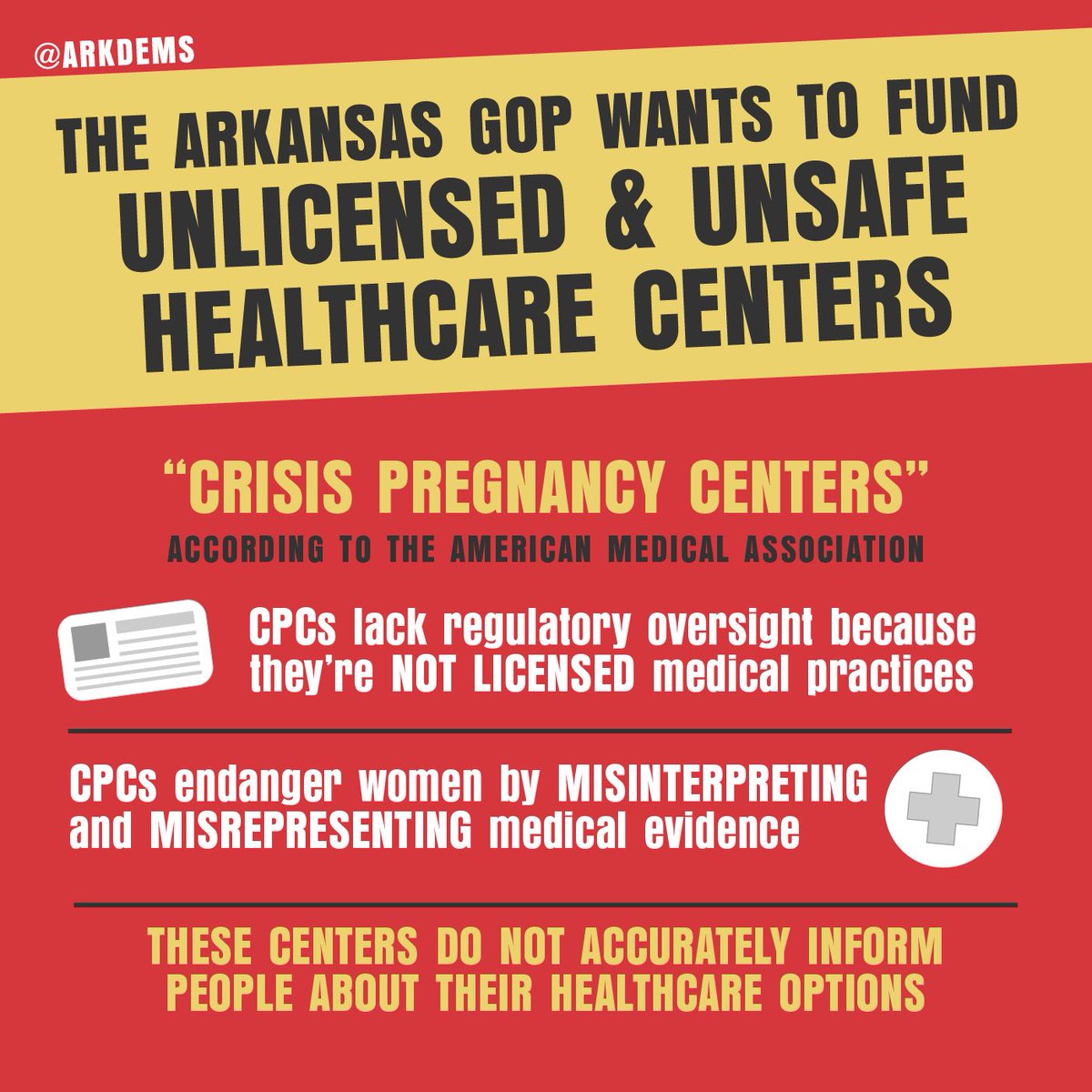Radicals in the Legislature are forcing thru a bill to take funds away from needed services, diverting them to so-called pregnancy “crisis centers” that intentionally limit the information they tell the women who enter their doors. 

🗓#SB102 vote upcoming bit.ly/3C7p7Zx