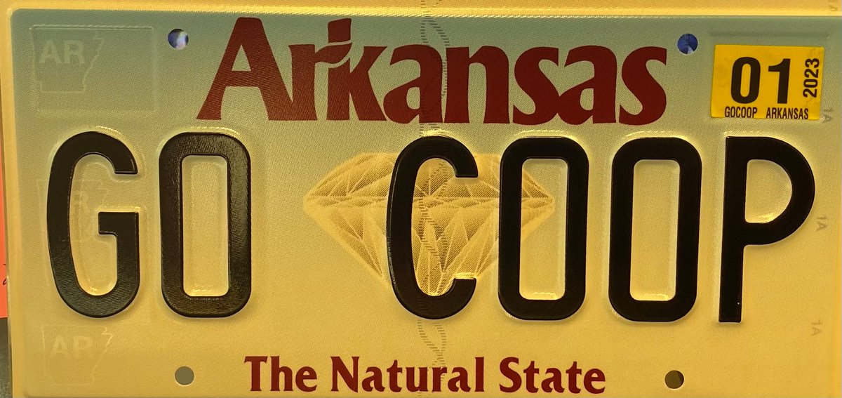 The latest edition of the #gocoop license plate