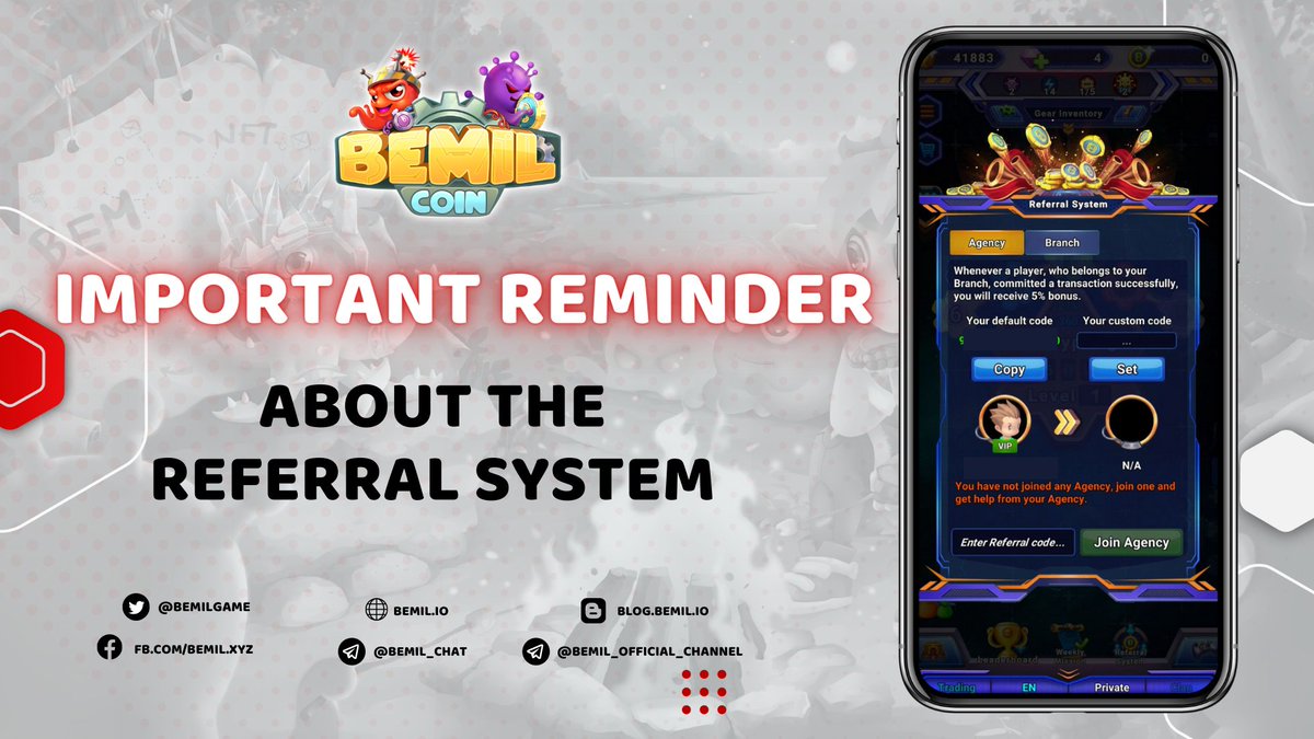 When you success refer friends, with each New player invited, you immediately have 1 USDT to Bewallet and a 8 hours shield 💵 🛡

📌 Additional conditions: If within 7 consecutive days the invited account is inactive, the reward will be forfeited at the time of payment check.