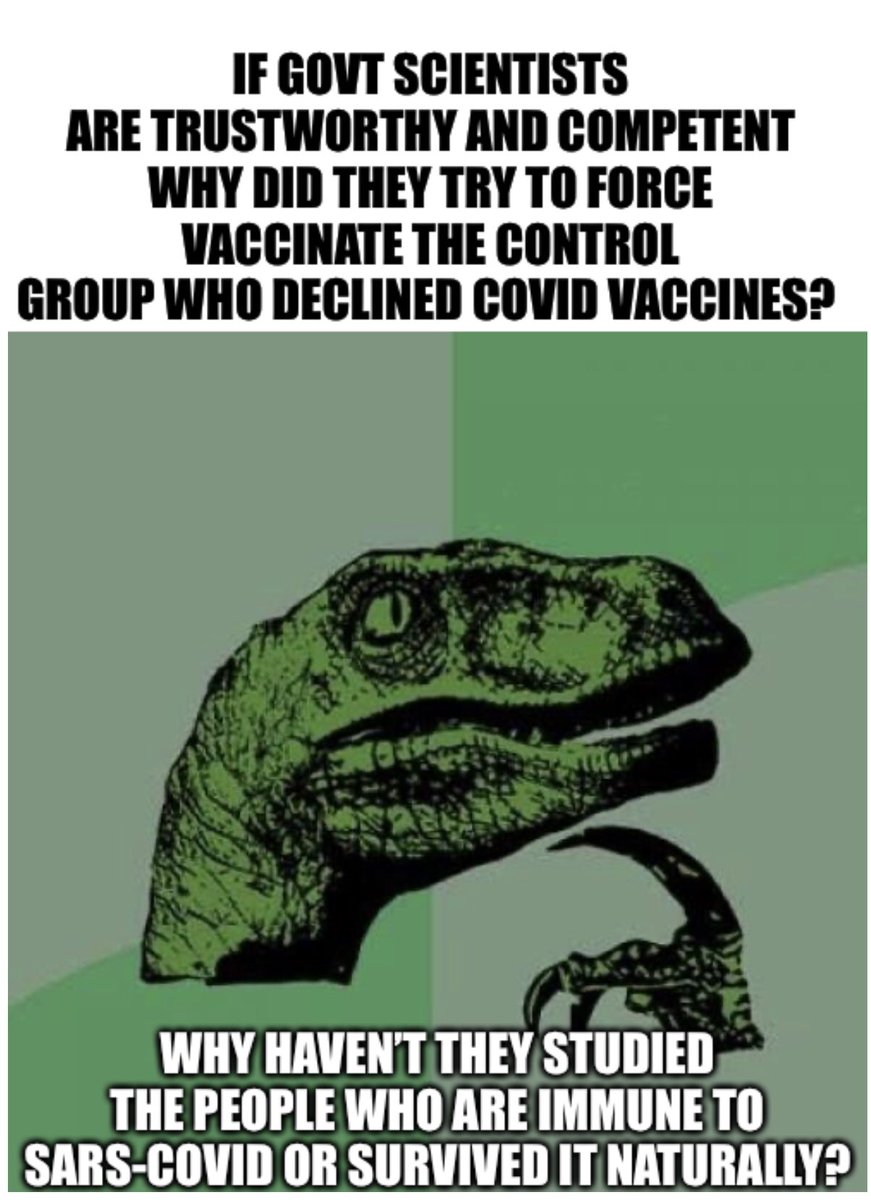 LaLaRueFrench75's tweet photo. IF pub health/med-sci-academia VIPS were TRULY interested in SCIENCE & not just generational wealth & political power WHY haven’t they sought to STUDY the unvaccinated control group who never caught sars-Covid despite being exposed or caught it but didn’t get sick & die? Discuss! https://t.co/oJNp2T1W5n