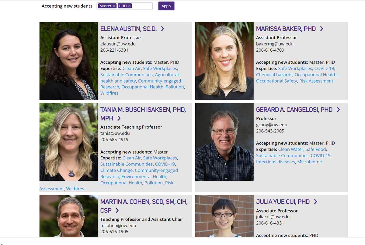 Oludeewon's tweet image. If your course is related to Environment, Chemistry, Biology and Health Sciences, about 36 Professors in the University of Washington, USA 🇺🇸 need MSc/PhD students, with funding.

See them here:

deohs.washington.edu/faculty?field_…

I&apos;m sure you know what to do

RT and Tag your friends.