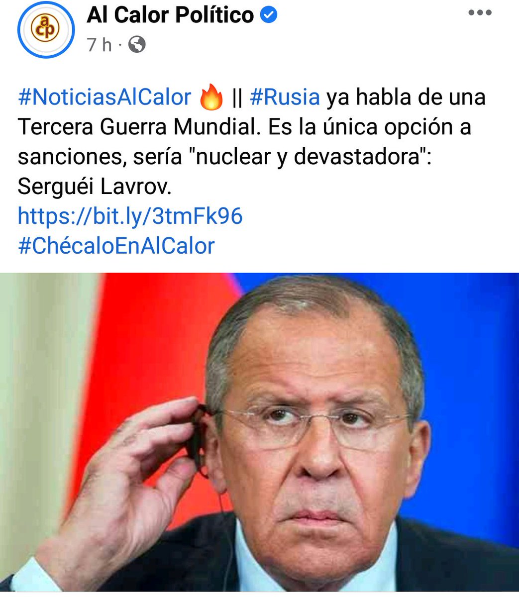 OskyElMagno's tweet photo. 🇷🇺 #Rusia empieza hablar de una #TerceraGuerraMundial,  sería #Nuclear y #Devastadora.
La única opción a sanciónes.
#SergueiLavrov https://t.co/1mx1VIHdt9