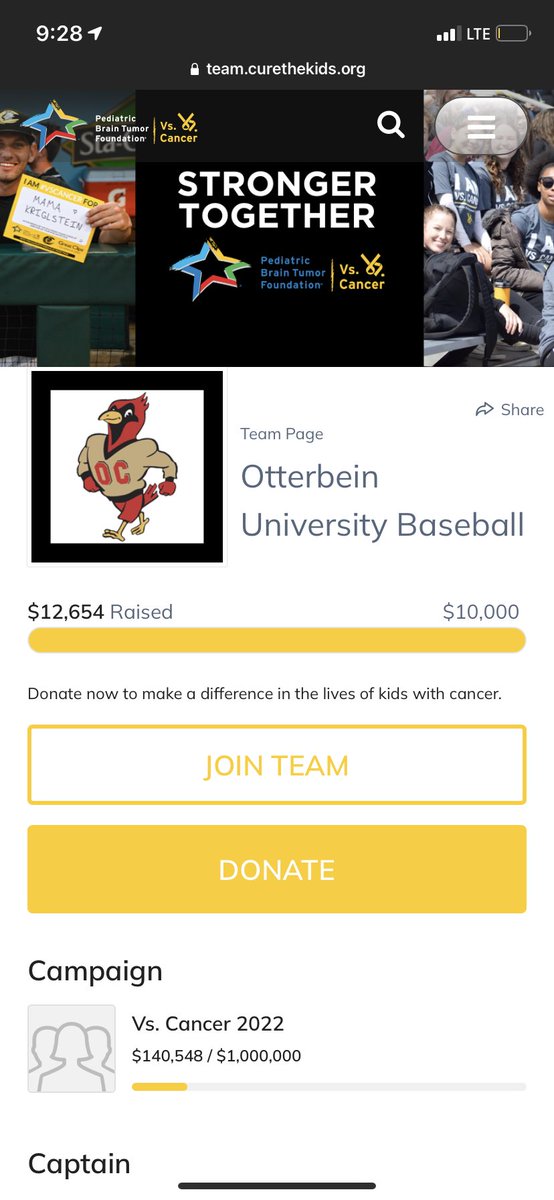 Otterbein Baseball (@oucardsbaseball) on Twitter photo Every year, the Otterbein Baseball team has the honor and privilege to shave our heads and raise money for <a href="/Vs_Cancer/">Vs. Cancer</a>. We have raised a program RECORD of $12,654, over $5,000 more than our previous record. We are extremely fortunate to participate in such a great cause! #BirdGang Every year, the Otterbein Baseball team has the honor and privilege to shave our heads and raise money for <a href="/Vs_Cancer/">Vs. Cancer</a>. We have raised a program RECORD of $12,654, over $5,000 more than our previous record. We are extremely fortunate to participate in such a great cause! #BirdGang