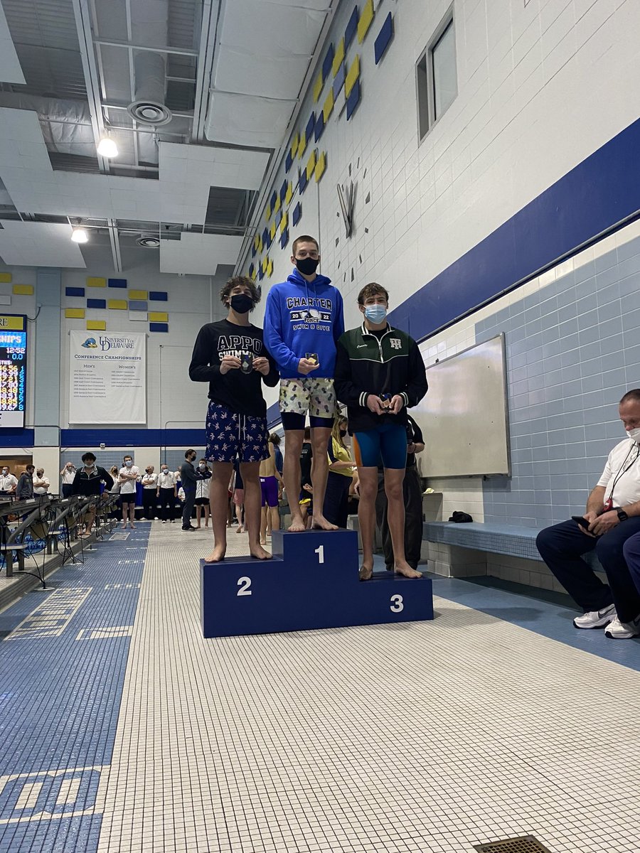 AppoAthletics's tweet photo. Proud of all the @AppoHigh competitors this season, but special congratulations to Jordan Tierney and Zach Redding for their top 3 finishes @DIAA_Delaware Swimming States! https://t.co/z8eNyR5mSt