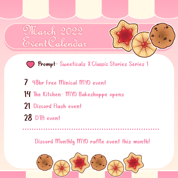 SweeticalsWorld's tweet photo. Kicking off with our event Calendar for March! 
（＾∇＾）🍰 

We have a feeling this month is going to be lots of fun for our members  (๑>◡<๑)
#Sweeticals https://t.co/H3M7q8bCo5