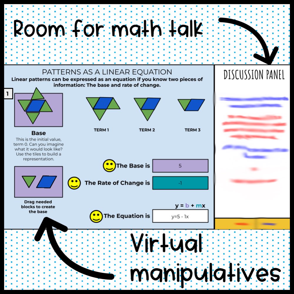 ElementTeaching's tweet photo. We have started patterns and relationships in 8. Virtual manipulatives made such a nice addition to foster math talk and modeling. #patternsandrelationships #ontarioteacher https://t.co/gBCURXyq0D