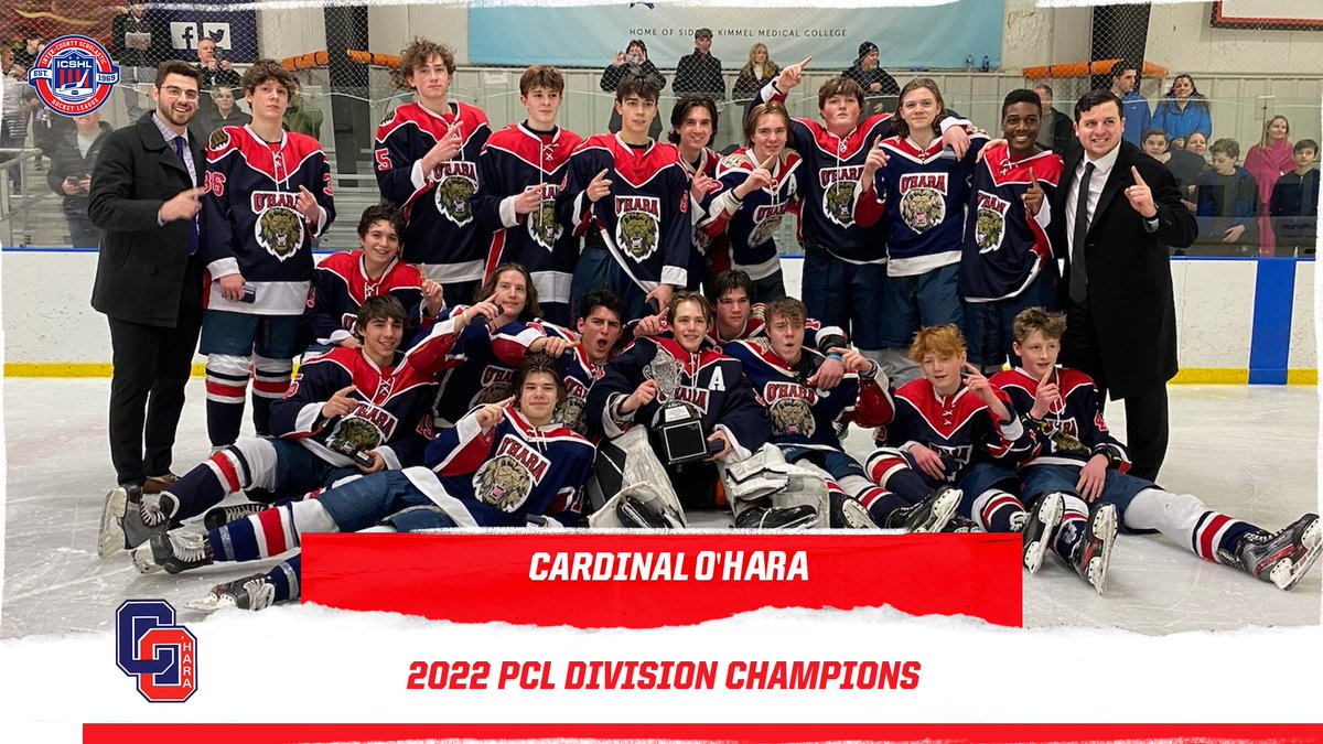 ICSHL_hockey's tweet photo. Congratulations to @cardinalohara  who defeated Father Judge in double overtime to claim the 2022 PCL Division Championship!  Best of luck to both teams in @theflyerscup!

#highschoolhockey #icshlhockey #icshlplayoffs2022 https://t.co/hh1zhl9MDP