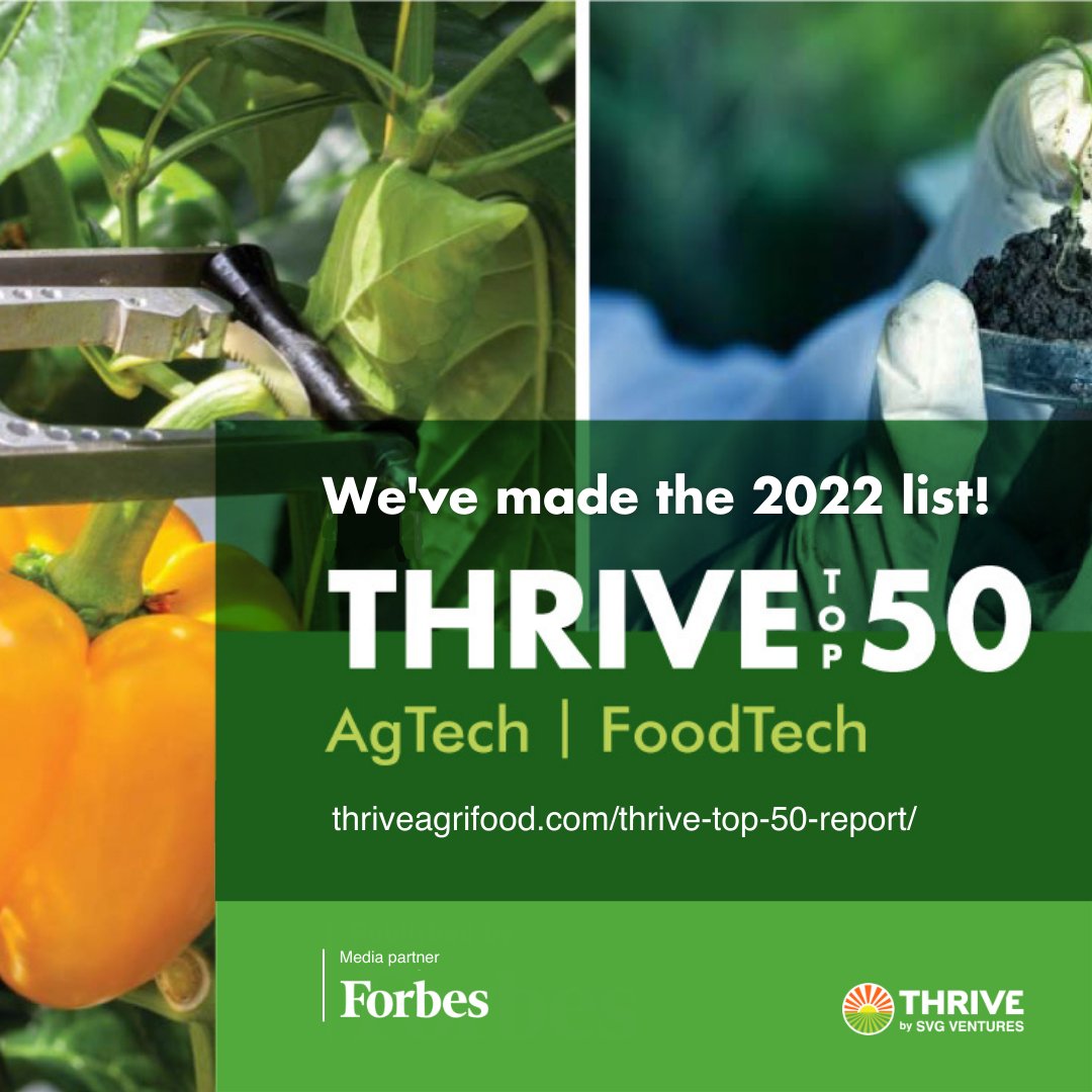 We made the list! #THRIVETop50 is an annual ranking that highlights the leading growth stage companies in AgTech and FoodTech—those PUSHING THE BOUNDARIES of #innovation and #technology.

Thank you <a href="/THRIVEAgriFood/">THRIVE AgriFood</a> and <a href="/Forbes/">Forbes</a>! 

#restaurants #restauranttechnology <a href="/getnextbite/">Nextbite</a>