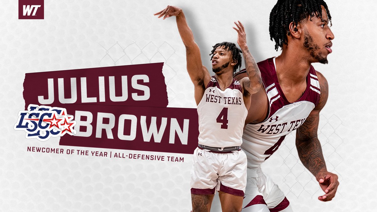 Julius Brown is named the <a href="/LoneStarConf/">Lone Star Conference</a> 𝐍𝐞𝐰𝐜𝐨𝐦𝐞𝐫 𝐨𝐟 𝐭𝐡𝐞 𝐘𝐞𝐚𝐫! Congratulations <a href="/JuJu2koo/">Ju🍗</a>!

📰: bit.ly/3tpxZWl

#BuffNation