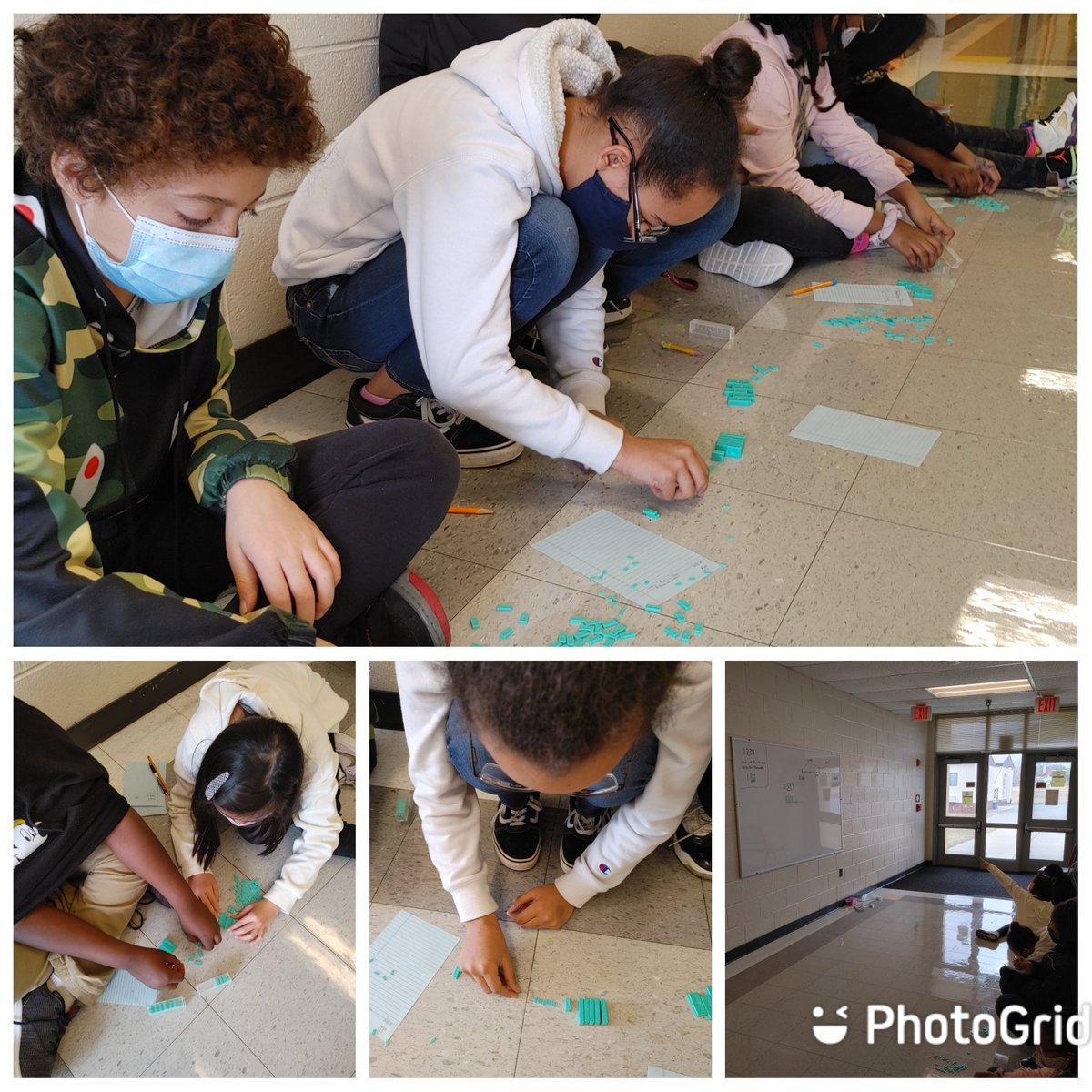AmoresMathLabs's tweet photo. So proud of these @JCParksES 5 Gr students from Mrs Johnson's class. Using perseverance & @DigiBlock they were able to build decimals and explore / make sense of rounding. #CRAAllTheWay #NoTricks #HallwayLearning https://t.co/OZC9i2pH2B