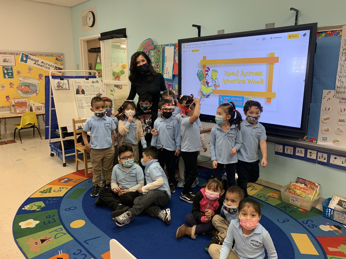 MrsDomenick_K's tweet photo. Thank you for reading to our class Ms. Marilyn! The children had a great time talking about rhyming words and answering questions ! @wnyecc @WestNYSchools https://t.co/rjV2hUVej3