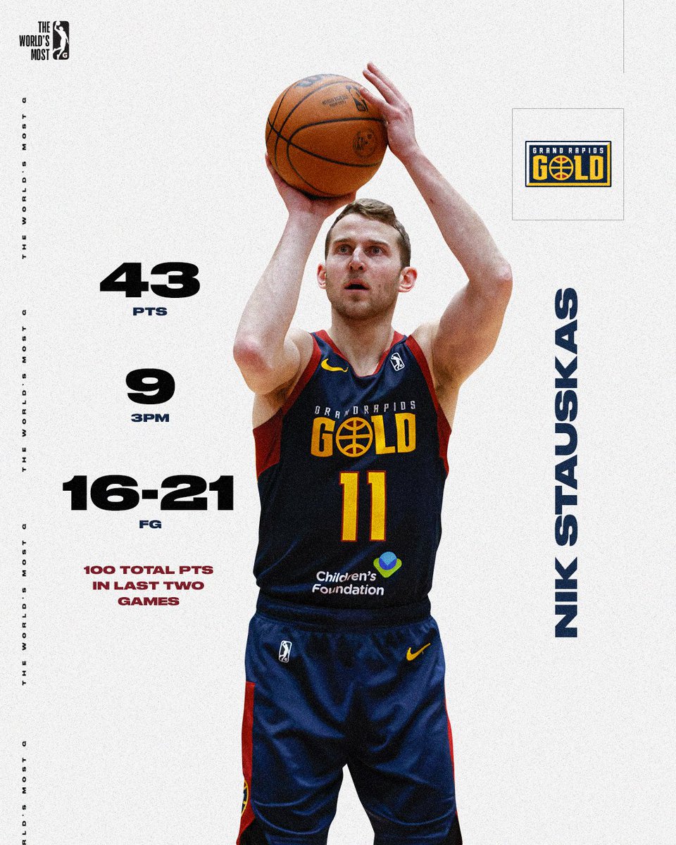 NBA G League on Twitter: "Nik has knack for history. After scoring 43 points tonight, he has combined for 100 in his last two games. 🔥 Second player in G
