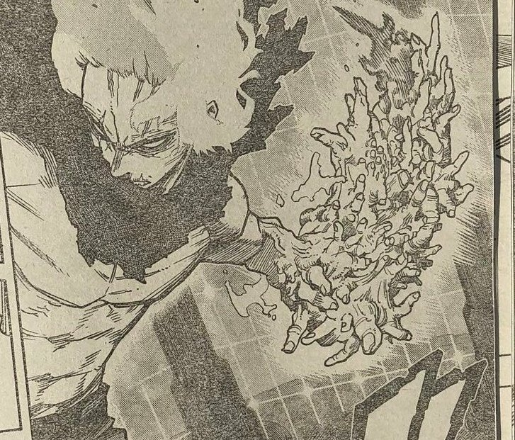 yowaitsu_'s tweet photo. #MHA346 #bnha346 #bnhaspoilers #MHASpoilers 
.
.
.

shigaraki amplificou o poder ao máximo, aumentando a área de alcance do seu poder. se ele tem várias mãos e cada uma delas tecnicamente age como uma comum, então cada dedo agora carrega um pouco do poder destrutivo desse fdp https://t.co/7QoFpSGoxT