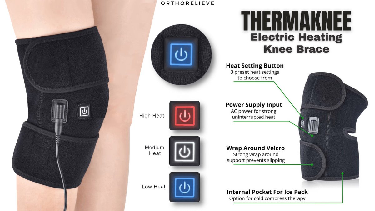 OrthoRelieve's tweet photo. ThermaKnee is an electric heating knee brace with 3 pre-set heat settings. Perfect for relieving knee pain and keeping your knees warm through hot compress therapy. Get yours today!
➡️https://t.co/hu4TcidWXe
#kneepain #kneeinjury #tendons #sportsinjury #hotcompress https://t.co/aAQKRnoV8L