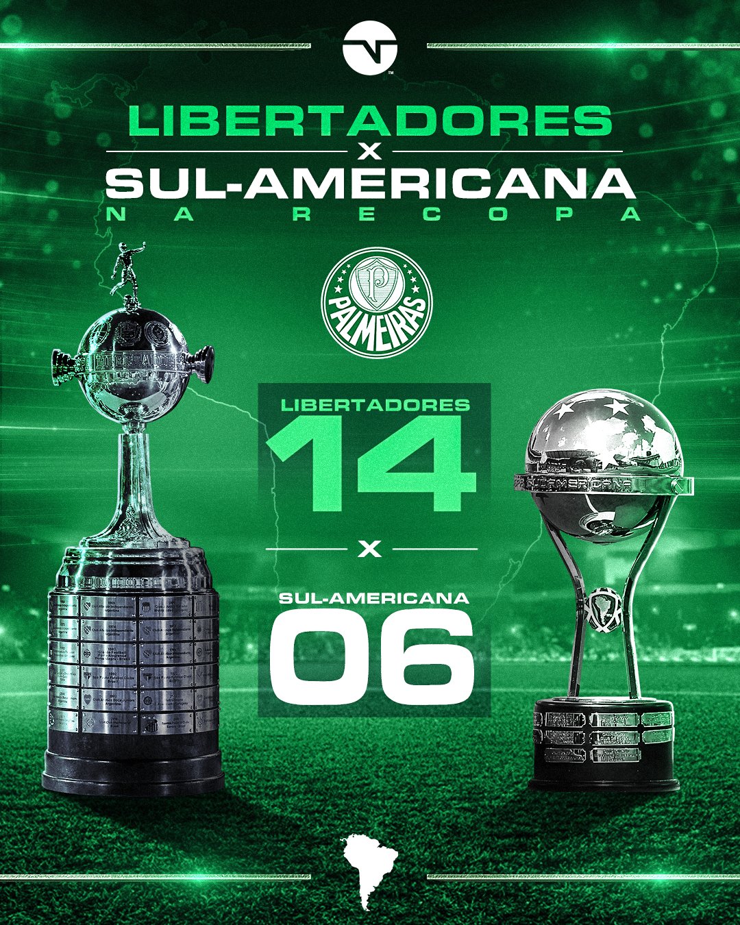 TNT Sports Brasil - Nas 3 vezes em que ganhou a Libertadores e foi pro Mundial, o Palmeiras ficou no quase! Via: De Sola