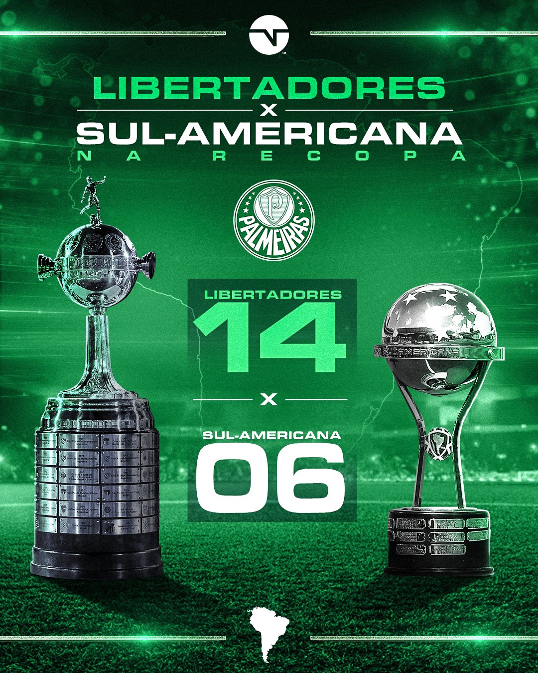 TNT Sports Brasil - Nas 3 vezes em que ganhou a Libertadores e foi pro  Mundial, o Palmeiras ficou no quase! Via: De Sola