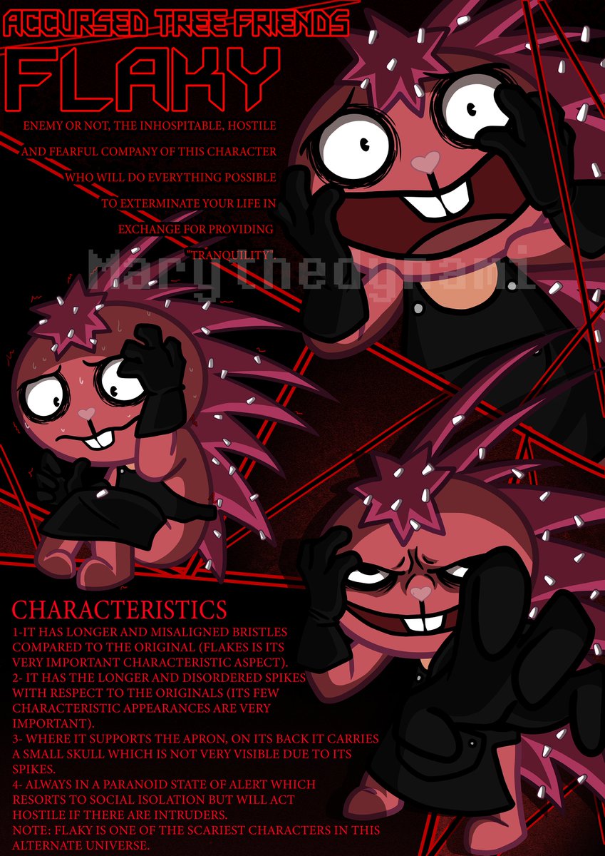 marythedynami's tweet photo. THE PRESENTATION OF FLAKY PART 1
Music inspiration: https://t.co/OaFcRBhld9
I based myself on some expressions of the "Void memes" to draw Flaky but especially the latter (you don't need to see it).
https://t.co/9IH8xPoqsX 20:31 - 21:21
#HTF #ATF #Accursedtreefriends #HTF_Flaky https://t.co/s46bzQ8JFL
