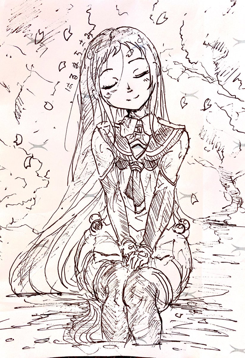 休憩落書き
下書き無しでさみちゃん

流石に描いてる回数多いから割とちゃんと描けた感 