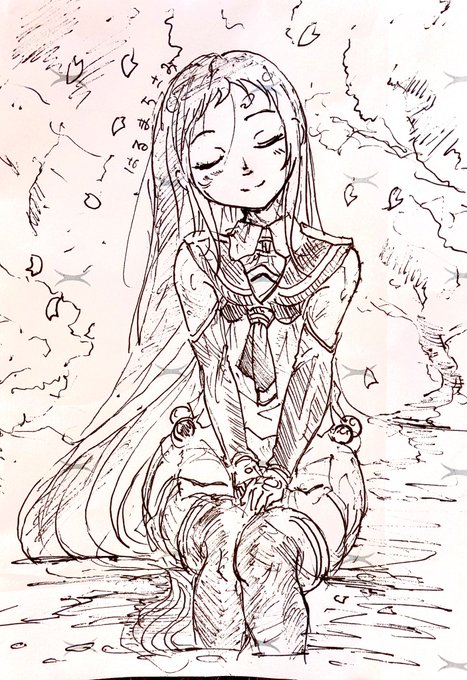 休憩落書き
下書き無しでさみちゃん

流石に描いてる回数多いから割とちゃんと描けた感 