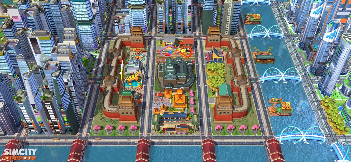 SimcityPro's tweet photo. I think my Asian zone is complete #simcity #simcitybuildit https://t.co/Ewdsros9IF