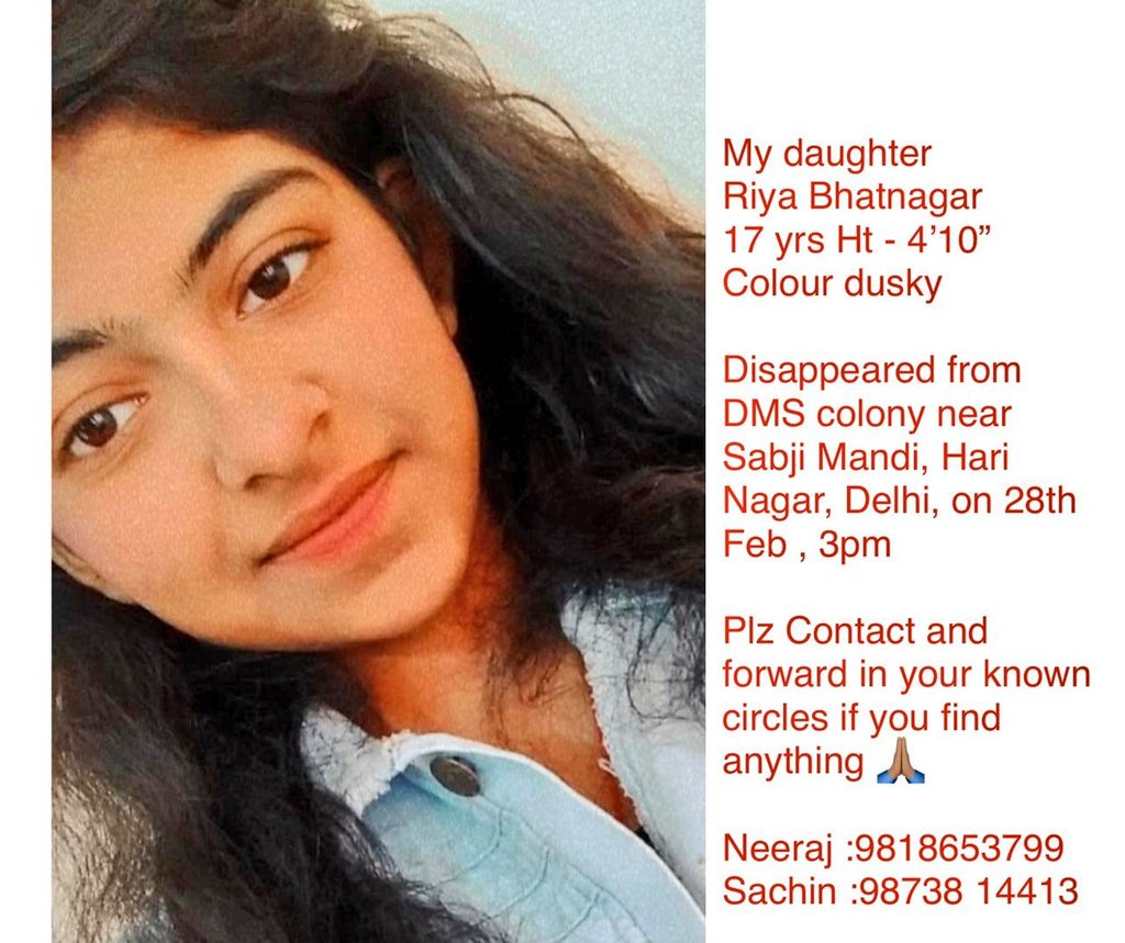 TheViditsharma's tweet photo. Please share and Help her family to locate/find her
#SOS https://t.co/DsblcinYEC