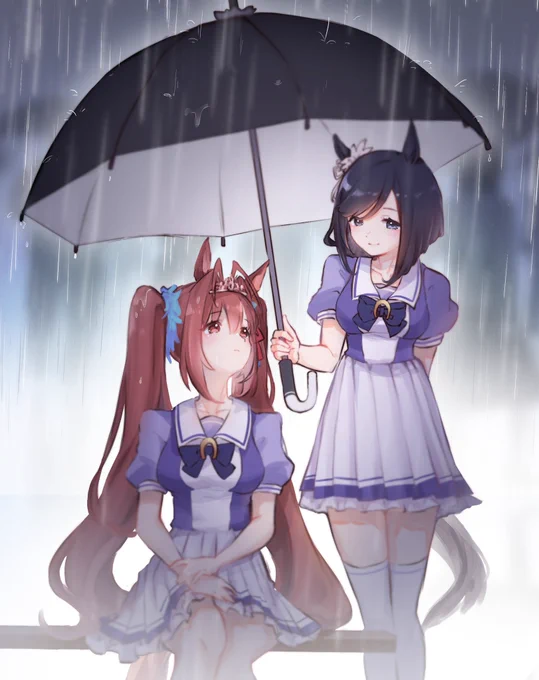 Under the umbrella
#ウマ娘 
エイシンフラッシュとダイワスカーレットです 