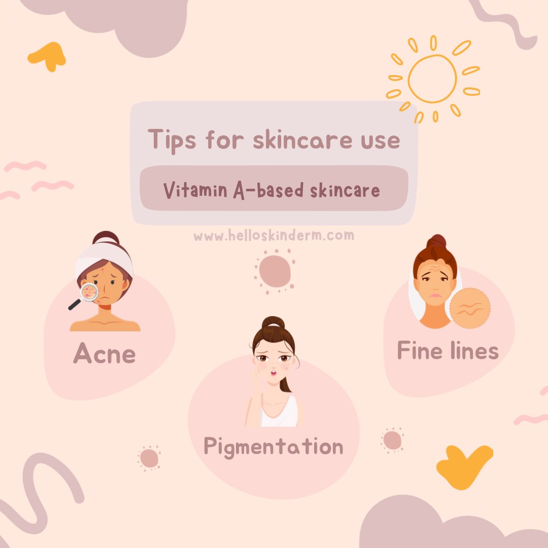 dr_lookjeabnoi's tweet photo. Vit A-based skincare 
เหมาะกับผู้มีปัญหาเหล่านี้แบบไม่รุนแรง 
“สิว สีผิวไม่สม่ำเสมอ รอยดำ ริ้วรอยเล็กๆ”

Trick ก่อนเริ่ม: 
เตรียมผิวให้แข็งแรงพอ 
ไม่มีโรคผิวหนังอักเสบทุกชนิด 
ไม่เคยแพ้ 
ไม่แนะนำในคนตั้งครรภ์/ให้นมบุตร 
*ปรึกษาแพทย์หรือผู้รู้ก่อนเสมอ https://t.co/3hyrWmym1I