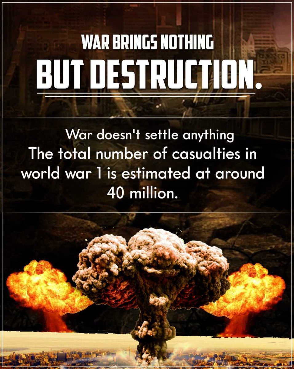 Nandannagar4's tweet photo. #StopWar
Killings, mutual enmity among people, creating bad image for other states or countries, creating fear in the mind of common people, disintegration of families, spreading anarchy, damage to the environment by explosives etc. https://t.co/9UxCu9fIjR