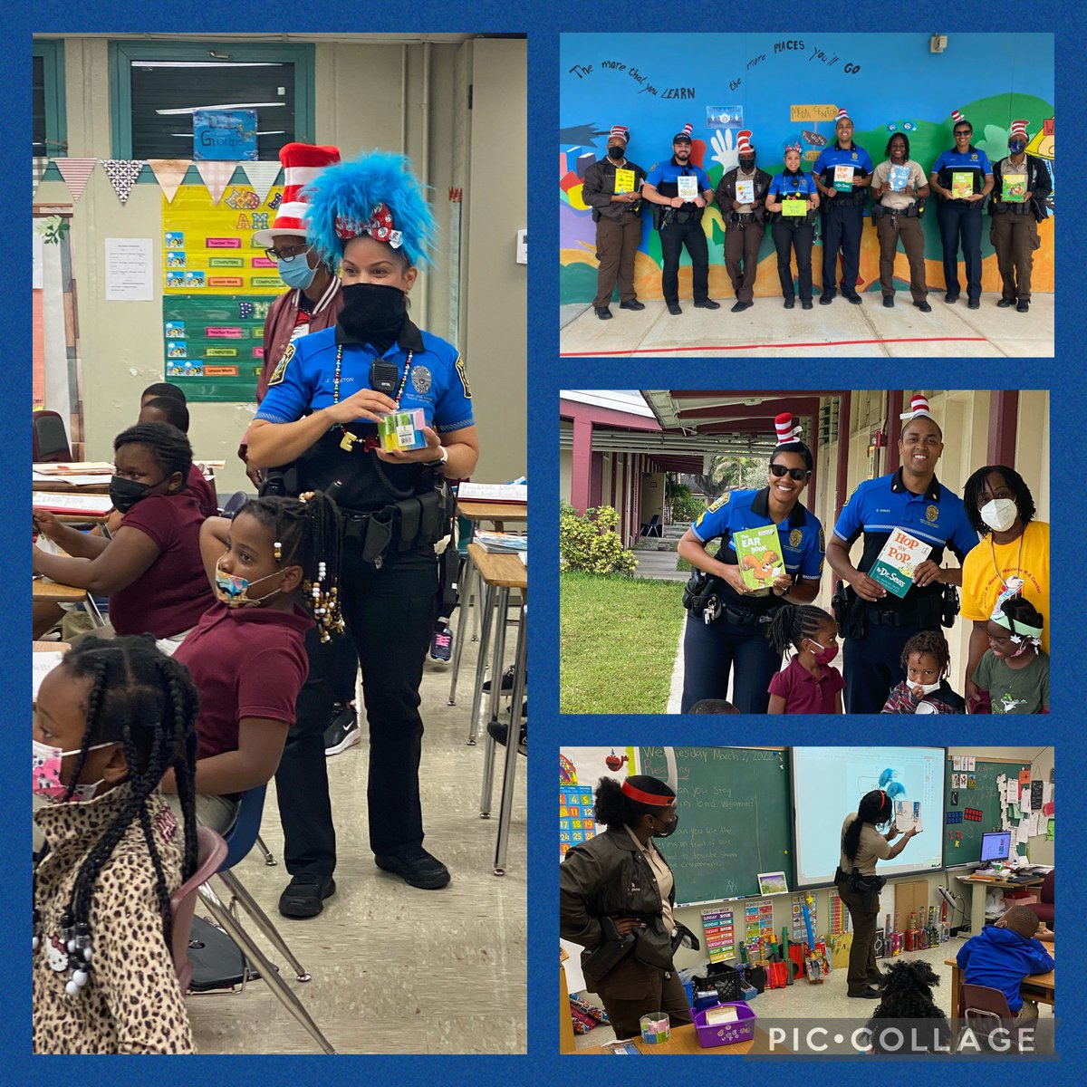 CPMWestviewK8's tweet photo. Reading is Fundamental! Our very own, MDCPS, Officer Breton along with her colleagues read Dr. Seuss books to our students at Carrie P. Meek/Westview K8 in honor of Dr. Seuss’s Birthday! @SuptDotres @MjLewis13 @MDCPS @MDCPSCentral @MDCPSREADING @MDCPS_ELA @CPMWestviewK8  #Read https://t.co/zPn0g1cNKq