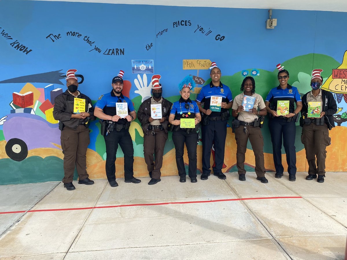 Reading is Fundamental! Our very own, MDCPS, Officer Breton along with her colleagues read Dr. Seuss books to our students at Carrie P. Meek/Westview K8 in honor of Dr. Seuss’s Birthday! <a href="/SuptDotres/">Jose L. Dotres, Ed.D.</a> <a href="/MjLewis13/">Michael A. Lewis, Ed.D.</a> <a href="/MDCPS/">Miami-Dade Schools</a> <a href="/MDCPSCentral/">Central Region</a> <a href="/MDCPSREADING/">M-DCPS Reading & ELA</a> <a href="/MDCPS_ELA/">Elem ELA Dept</a> <a href="/CPMWestviewK8/">CPM/Westview K-8 Center</a>  #Read