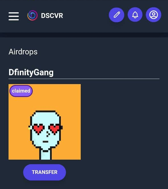 mitchconnorfr's tweet image. 🌈Another cool airdrop, in the #web3 dscvr by the pixel gang !  alien tech ✌️ #nfts #DfinityGangs 
@DfinityVN @CCCProtocol @DscvrO @CetoSwap