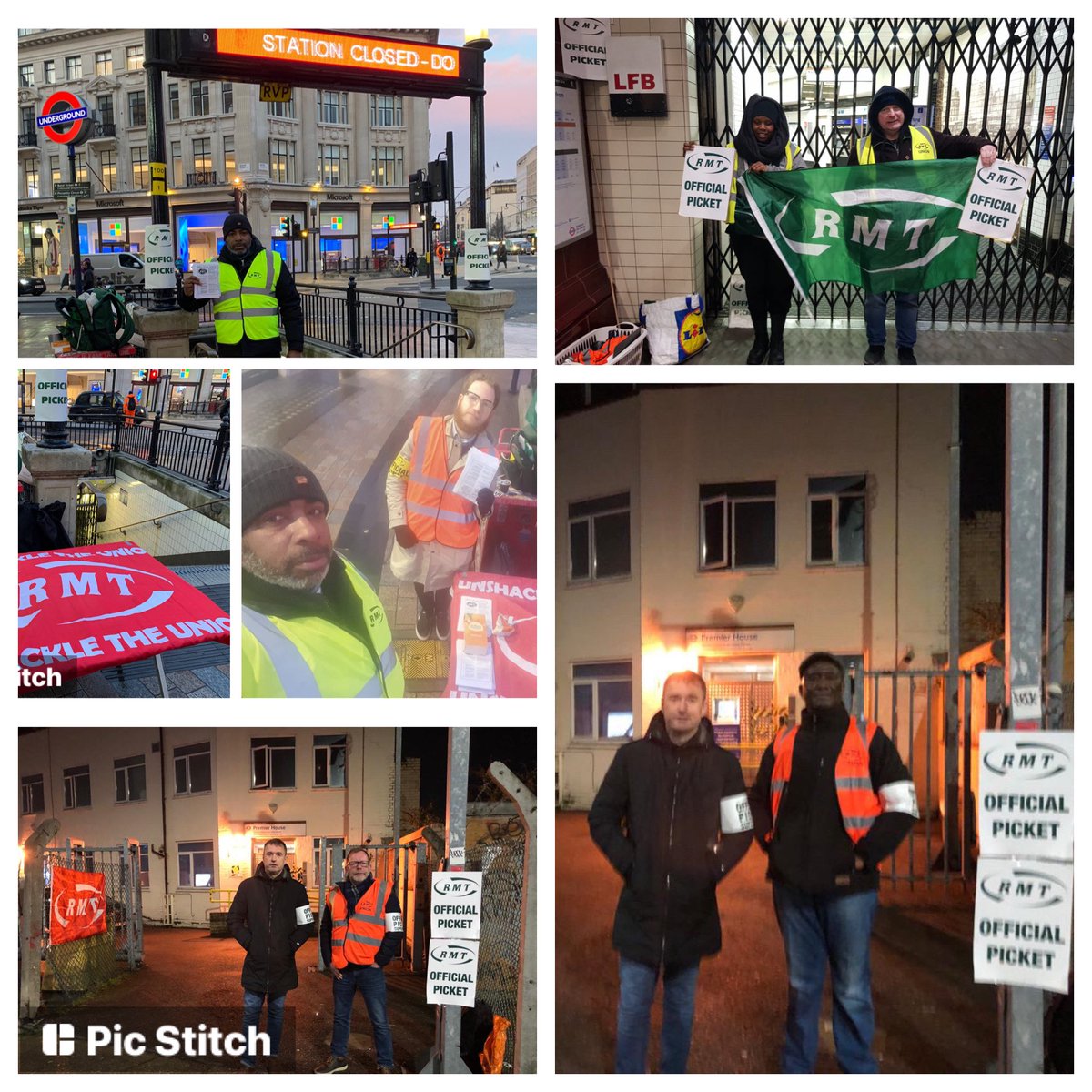 Picket lines up and running on the Bakerloo. On strike to defend jobs, pensions, and conditions! <a href="/RMTLondon/">🆁🅼🆃 London Calling ✊ 𝙟𝙤𝙞𝙣 𝙍𝙈𝙏 ✊</a> <a href="/RMTunion/">RMT</a> @StrikeMapUK #TubeStrike