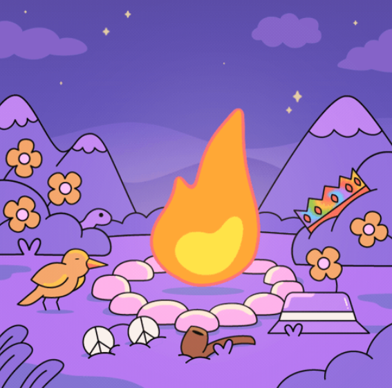 Legionary0x's tweet photo. Looks at the camp fire of @DippiesNFT 

 A project with a very friendly pfp and with huge potential, they will airdrop a van 🔥👀

Also you can check whales address the are starting to join the hippiverse lol

#NFTProject #NFTCommunity #nftpump https://t.co/2Ah6CmeRmM