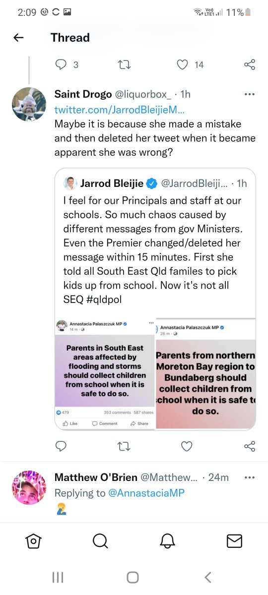 w_marnie's tweet photo. @QLDEducation @matthematic @AnnastaciaMP Maybe she said something different prior to 11am? https://t.co/783JDGYGMW