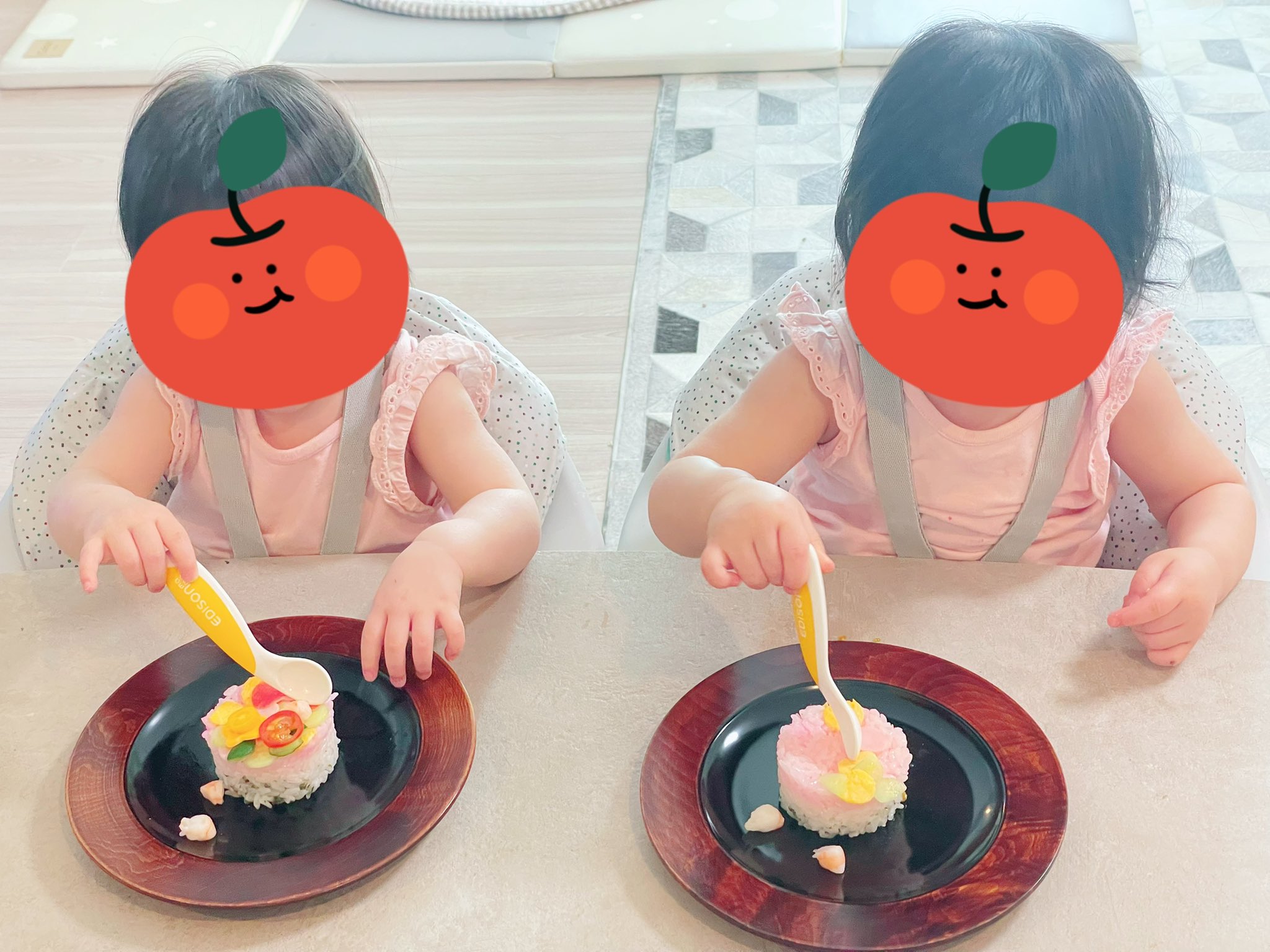 花江 夏樹 今日はひな祭りということで 妻がちらし寿司を作ってくれました 娘達は最近スプーンが使えるようになってきて上手に食べてました T Co Vn0fcdg1y4 Twitter