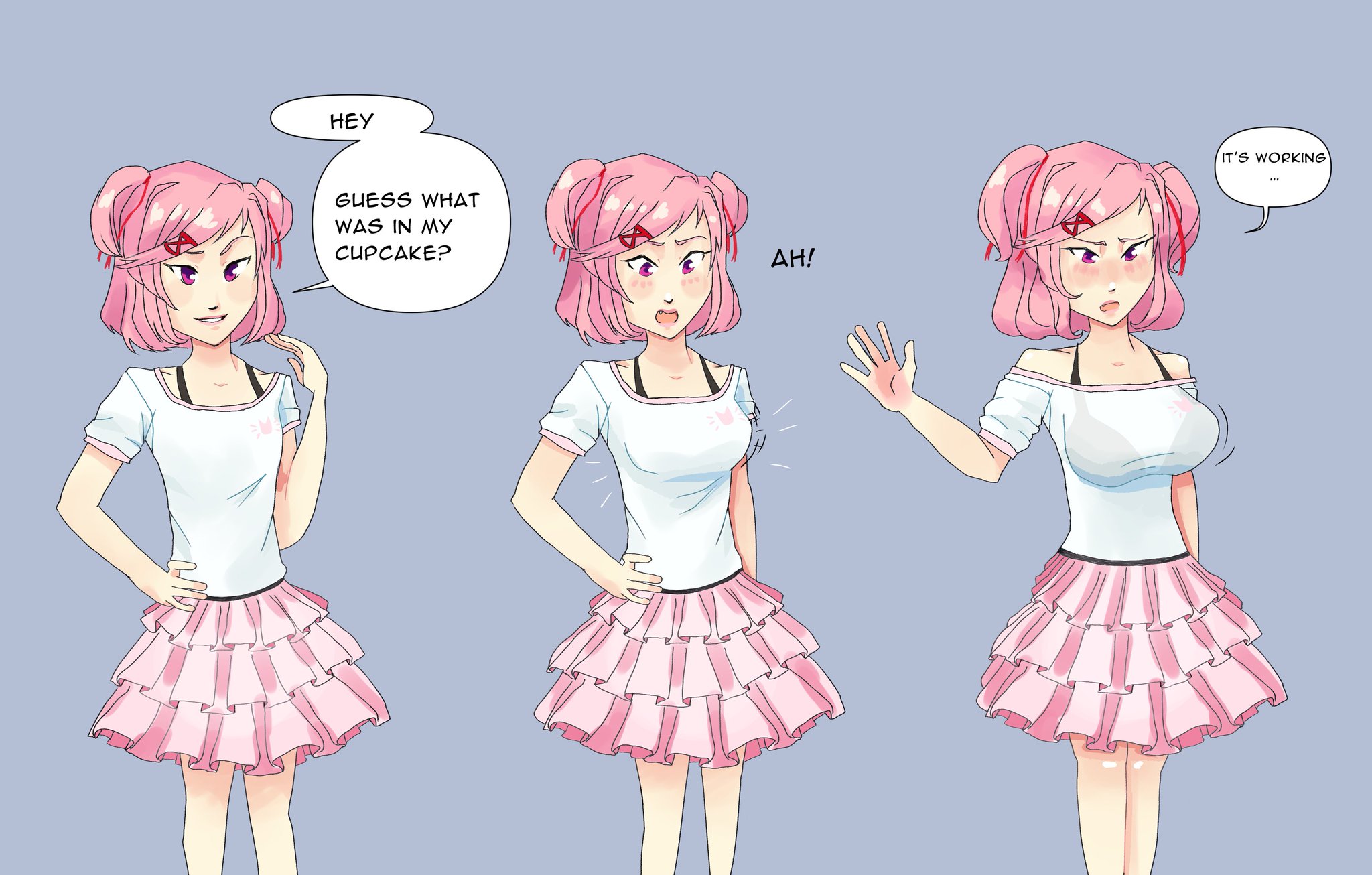 I Got This New Anime Plot On Twitter Natsuki Makes Herself Bigger