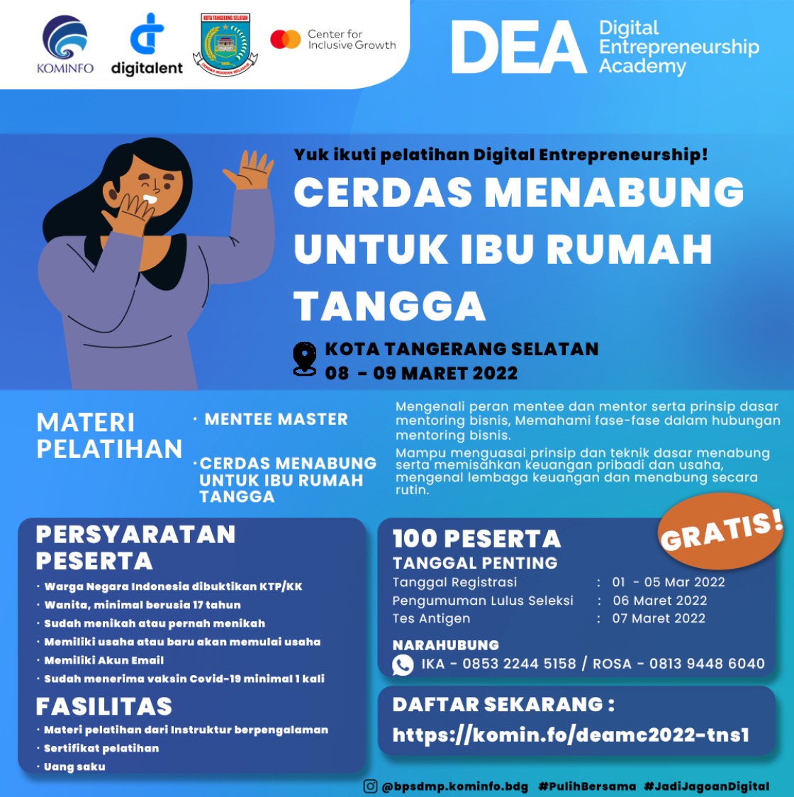 Yuk ajak saudara, teman atau Ibu kamu ikut pelatihan ini!