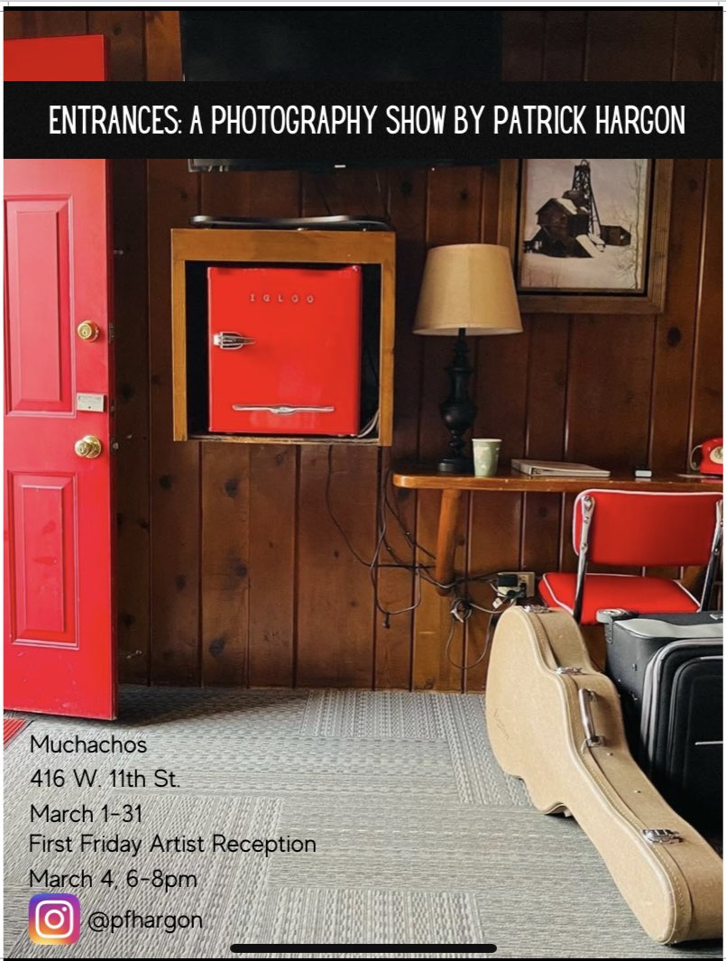 justaddlipgloss's tweet photo. Join Patrick @hargon this Friday for a #FirstFriday Artist’s Reception @Yo_Muchacho 6-8pm! Photography will be on display (and for sale) during the month of March! #art #nachos #photography #hatchmac #LNK https://t.co/DmeZ9ZVdbZ