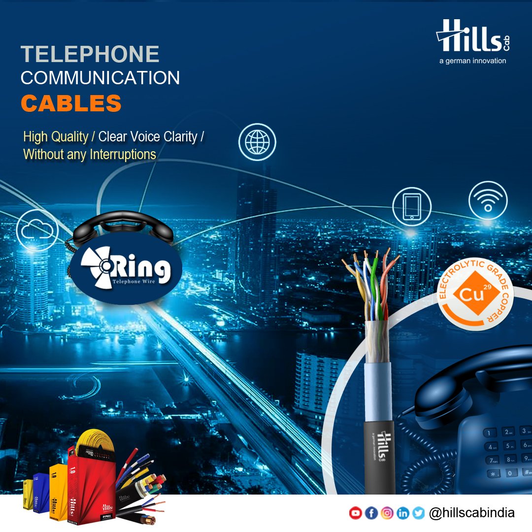 Telephone cable is the major medium of communication so, choose it wisely
Switch to hills cab...
#telephonecable #communicationcable #cablemanufacture #cableindustry #CABLE #wire #AtmanirbharBharat #makeinindia #MSME