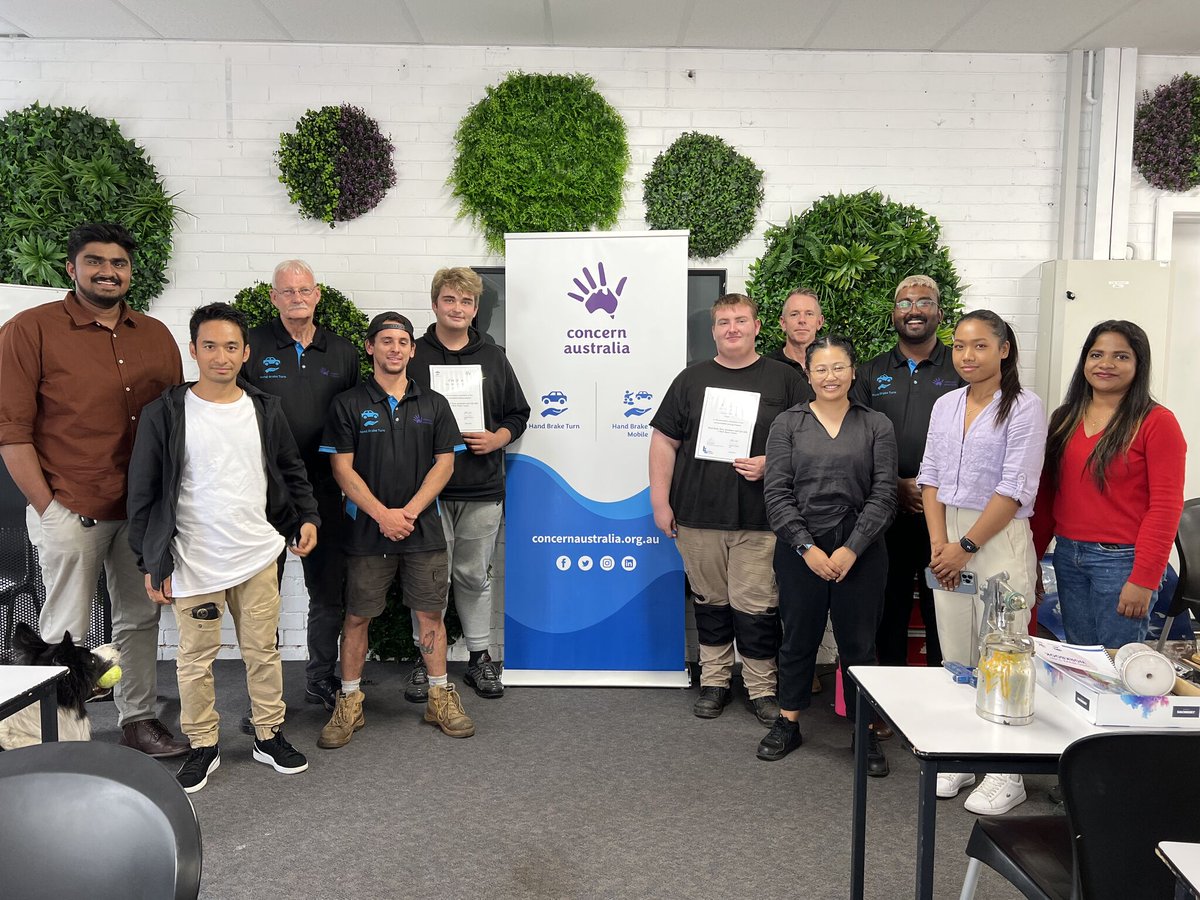 ConcernAust's tweet image. Congratulations to our new #HandBrakeTurn graduates!!👩‍🎓 
#WorkshopCoordinator, Josh Niclair says ‘It’s been a pleasure having you guys at our course, never failing a class, showing your commitment and passion to develop new skills, I’m proud of you all.’
Well done graduates!