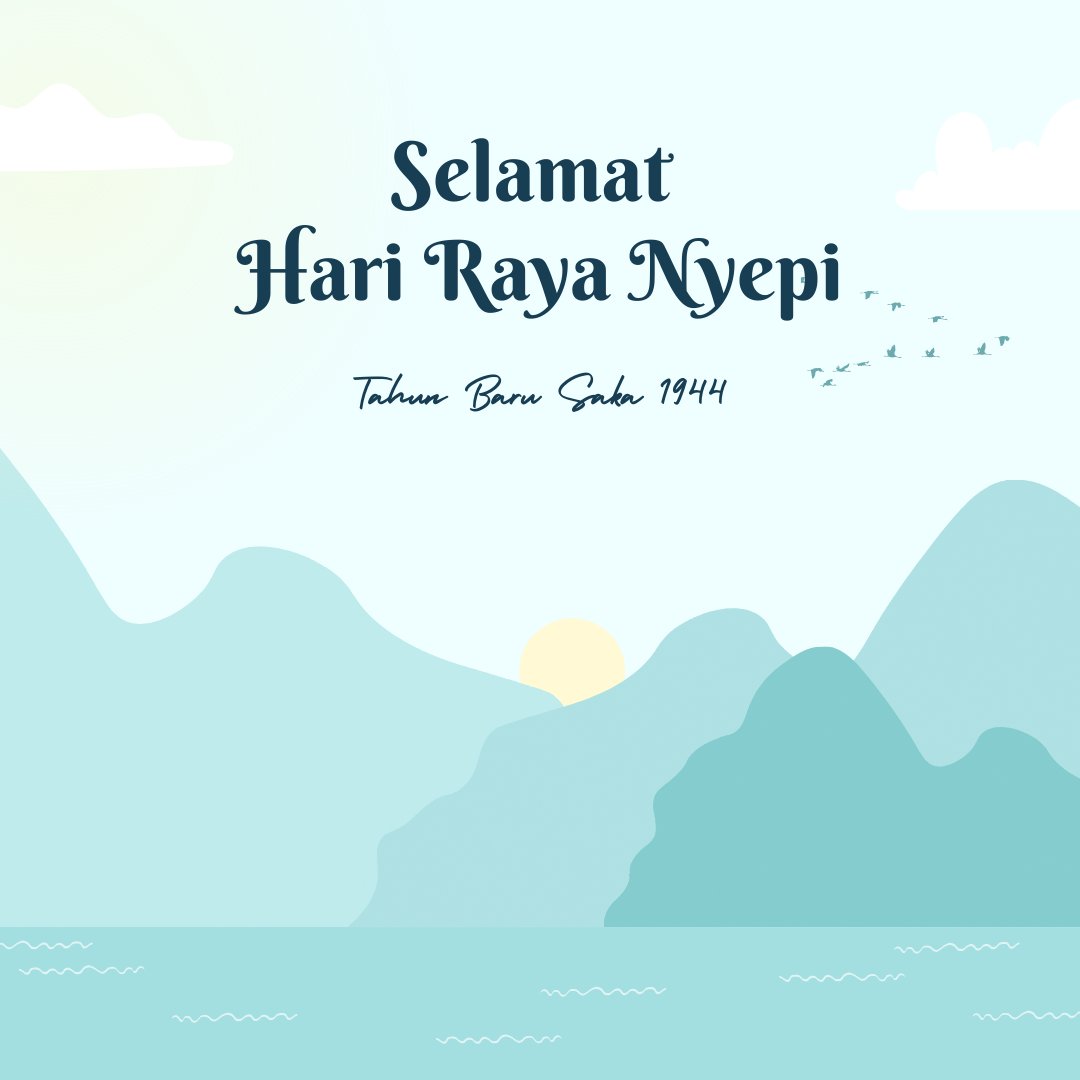 Kesunyian untuk menyembuhkan bumi, Keheningan untuk mendamaikan negeri. Selamat memperingati Hari Raya Nyepi Tahun Saka 1944!