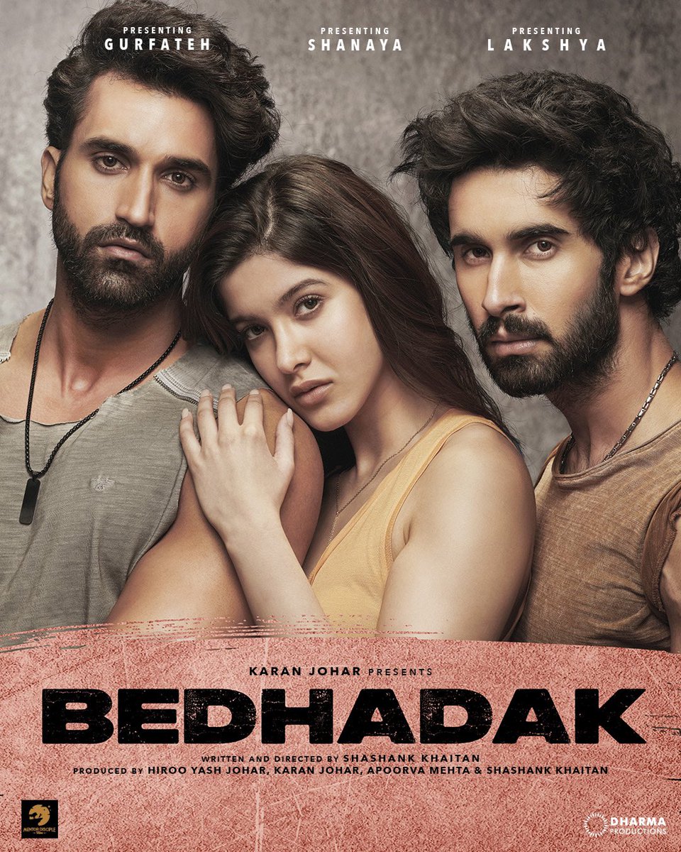 A new era of love is coming to you - one that’s filled with passion, intensity & boundaries that will be crossed. #Bedhadak, captained by Shashank Khaitan and with my amazing co-actors Lakshya and Shanaya. @karanjohar @apoorvamehta18 #ShashankKhaitan #Lakshya @shanayakapoor