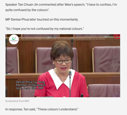 sharanvkaur's tweet photo. an 25yo NSman died yesterday but yeah i'm glad they're color coordinating their outfits in parliament https://t.co/yTjYsxJmKZ
