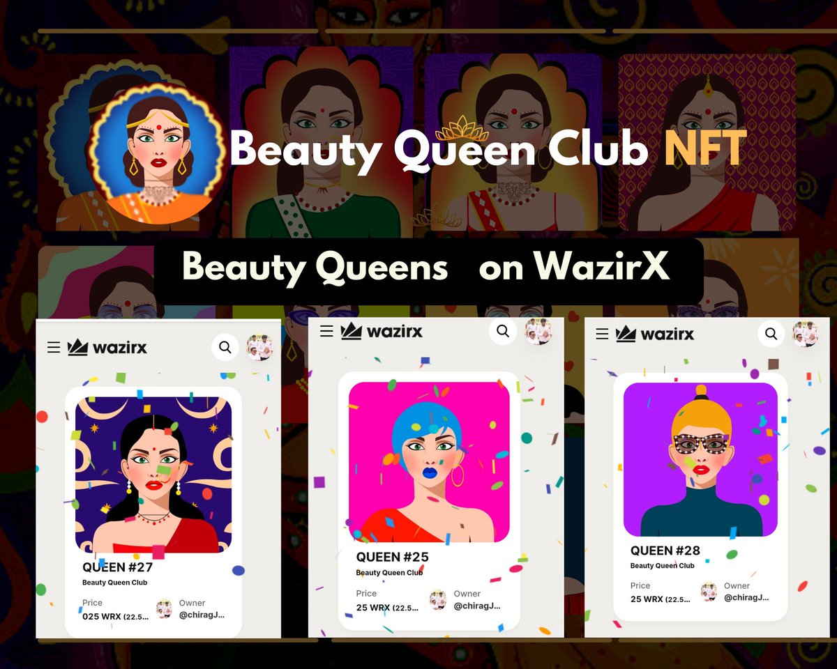 Beauty Queen 👑 #NFT we listed For Sale.. 🔥 Do check out , 🔗
Link 
nft.wazirx.org/collection/Bea…
#NFTs