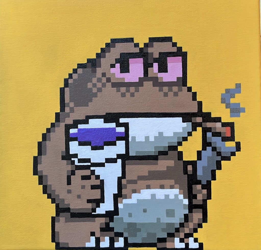 PaintingNFTs's tweet photo. Here are my first 4 @SwampverseNFT toad paintings, I’m so thankful to these 4 swampers for supporting my art 💚🐸 https://t.co/jjaYrk6rrx