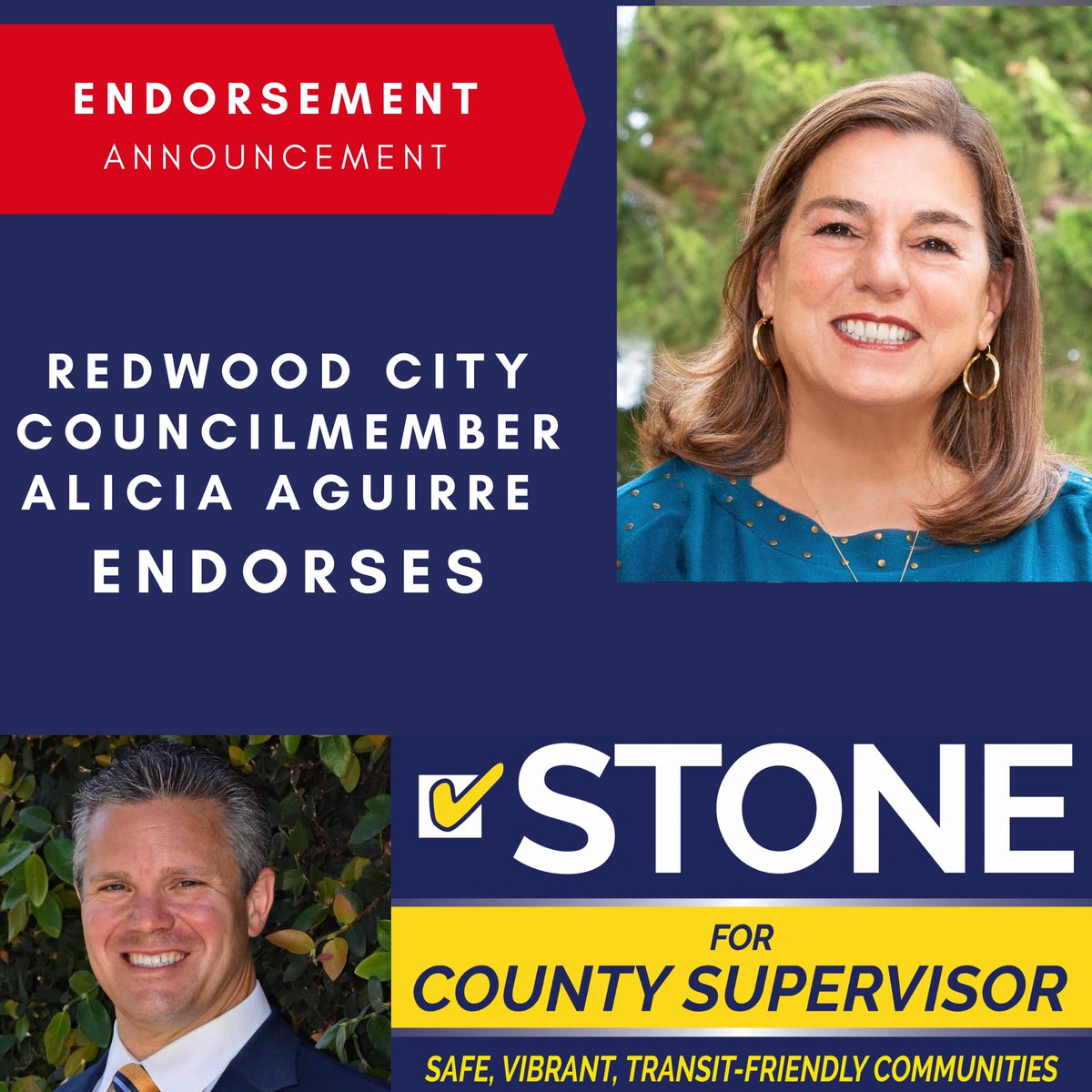 Charles Stone (@cstonebmont) on Twitter photo Incredibly honored to be endorsed by Redwood City Councilmember and past Mayor Alicia Aguirre in my race for San Mateo County Supervisor | <a href="/acaguirre/">Alicia Aguirre</a> | For more information about my candidacy please visit: stoneforsupervisor.org Incredibly honored to be endorsed by Redwood City Councilmember and past Mayor Alicia Aguirre in my race for San Mateo County Supervisor | <a href="/acaguirre/">Alicia Aguirre</a> | For more information about my candidacy please visit: stoneforsupervisor.org