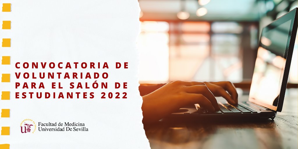 Medicina_US's tweet photo. ℹ️ La @unisevilla presenta la convocatoria para participar como voluntario en el XXVI Salón de Estudiantes de Grado y Posgrado, y Ferisport 2022.

🗓️ El plazo para el envío de la solicitud se extiende hasta el 11 de marzo de 2022.

🌐 Más información: https://t.co/iSeSO2paHG https://t.co/FxflA5YtuS