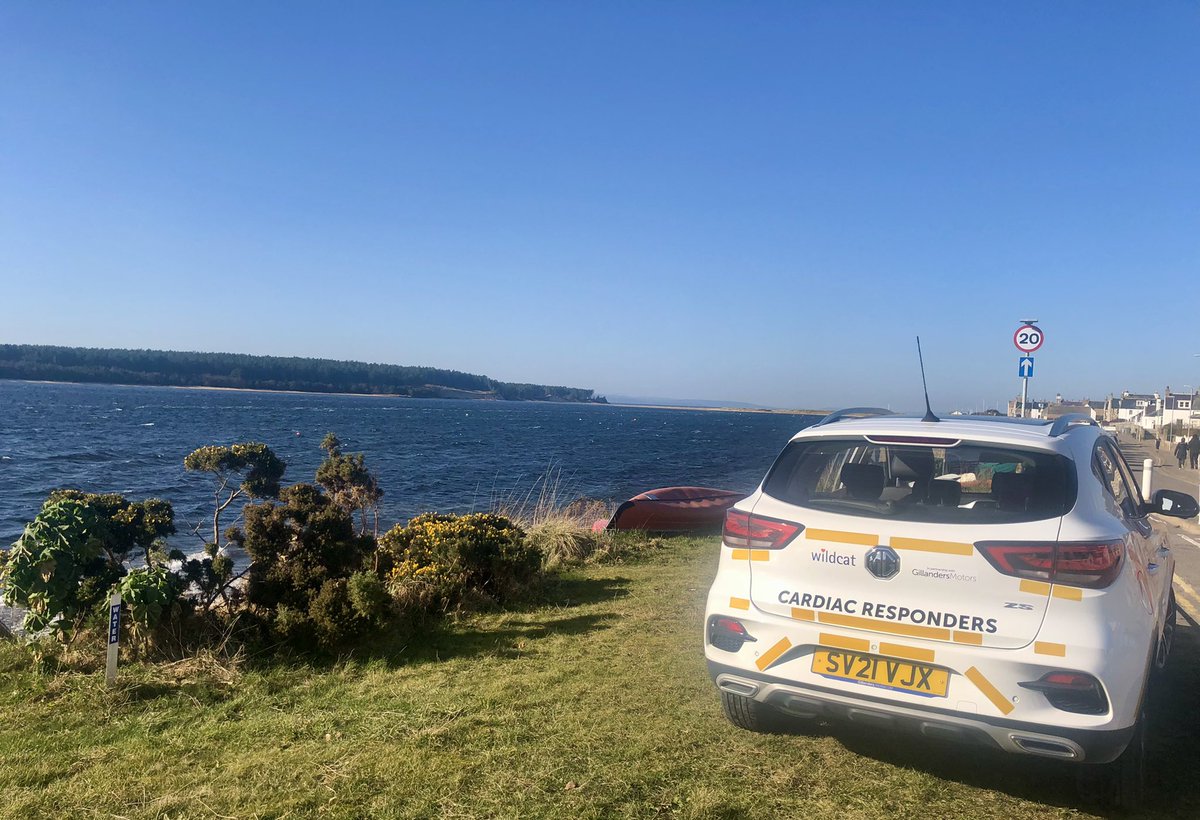 SASWildcat's tweet photo. Beautiful day in Moray yesterday with our awesome @Scotambservice Wildcats for reactivation allowing them to respond to OHCA’s in our communities. Thanks @MGmotor @Gillanders_ltd @LifelinesScot @SaveALifeScot @GoodSamApp #volunteersmakeadifference #notallheroeswearcapes #teamwork https://t.co/U8znjN3ZBc