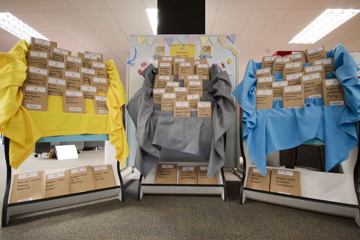 dulib's tweet image. Today is World Book Day! 📚🎉 

Our books are waiting patiently on our Blind Date bookshelves at the Billy B and ISC Library to be taken on their dates – simply choose a book, check it out, unwrap it and enjoy! 

#WorldBookDay #BlindDateWithABook #DULib