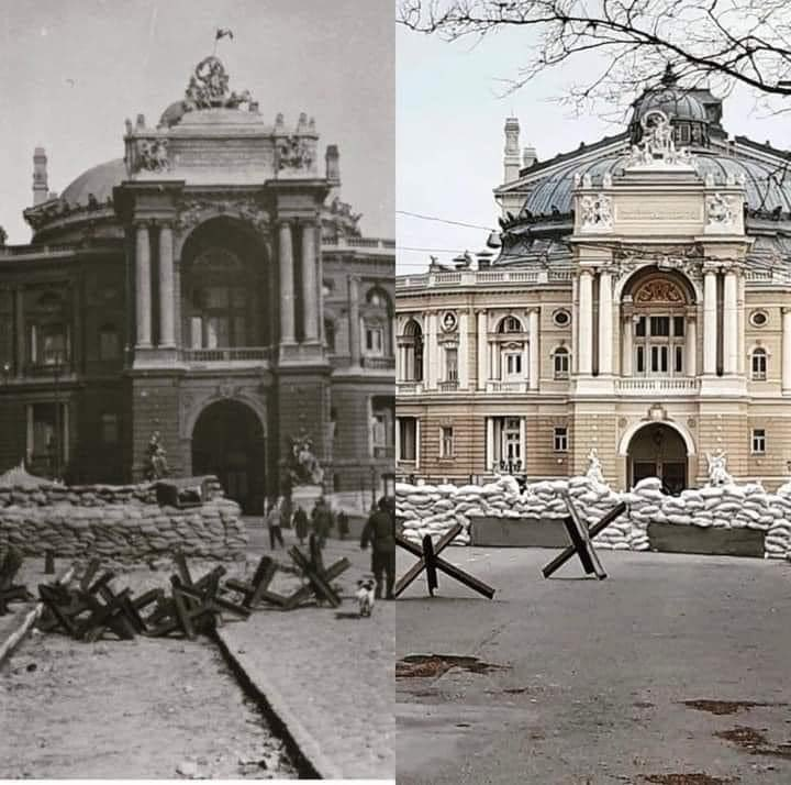 Odessa, Ukraine in 1942, Odessa, Ukraine today. Two Fascist invasions 70 years apart🇺🇦🌻